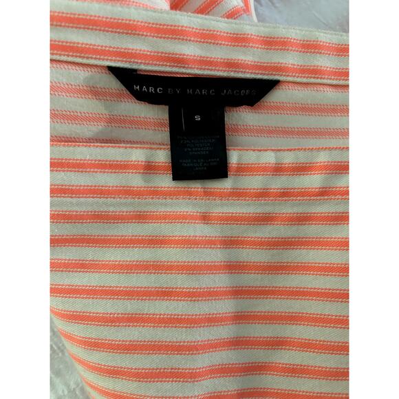 Marc by Marc Jacobs Coral & White Striped Mini Dress Size S - Picture 4 of 7